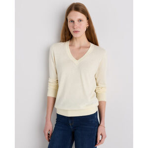 Lightweight Cotton Cashmere V-Neck Sweater